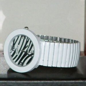 White Sophie Zebra Print Fashion Analog Watch